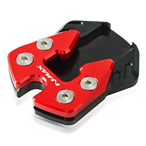 NOLLAM Motorradständer Motorrad Roller NMAX Flat Foot Seitenständer Verlängerung Kickstand Pad Für Yamaha Nmax 125/155 2015-2019 2018 2017 Nmax125 Nmax155 (Color : Rosso) von NOLLAM