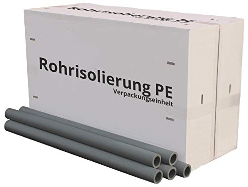 Rohrisolierung PE Isolierschlauch 9-20mm Dämmung, kompletter Karton/VPE (PE Rohrisolierung 20mm, 28mm x 20mm x 1m | 40m im Karton) von NOMA Rohrisolierung