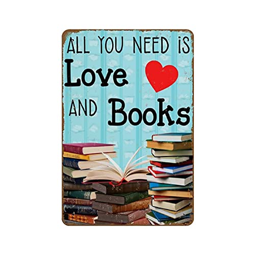 Blechschild mit Aufschrift "All You Need is Love and Books", zum Vatertag, Muttertag, 20,3 x 30,5 cm, lustiges Wandschild für die Wand, Tür, Warnschild, Aluminiumblech, Metallschild, Vintage-Stil Blechschild mit Aufschrift "All You Need is Love and Books", zum Vatertag, Muttertag, 20,3 x 30,5 cm, lustiges Wandschild für die Wand, Tür, Warnschild, Aluminiumblech, Metallschild, Vintage-Stil von NOMELY