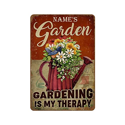 Gardening Is My Therapy Garden Botanischer Druck, Blumen-Illustration, Mädchen, Garten, vertikal, Neuheit, Blechschild, Bar, Pub, Vintage, Retro, Wanddekoration, Heimgruppe, Veranda, Metallschild Gardening Is My Therapy Garden Botanischer Druck, Blumen-Illustration, Mädchen, Garten, vertikal, Neuheit, Blechschild, Bar, Pub, Vintage, Retro, Wanddekoration, Heimgruppe, Veranda, Metallschild von NOMELY