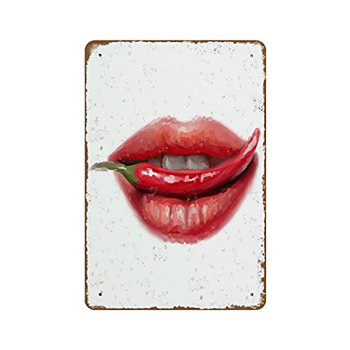 Lips Chili Pepper Art Frau Lippen Aquarell Kunst Mode Party Dekor Mund Kunst Moderne Wanddekoration Schönheitssalon Dekor Neuheit Busted Knöchel Garage Schweißladen Retro Blechschild 20,3 x 30,5 cm Lips Chili Pepper Art Frau Lippen Aquarell Kunst Mode Party Dekor Mund Kunst Moderne Wanddekoration Schönheitssalon Dekor Neuheit Busted Knöchel Garage Schweißladen Retro Blechschild 20,3 x 30,5 cm von NOMELY