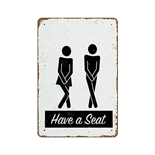 Lustiges WC-Zitat, Badezimmer-Symbole, Wandkunst, Schwarz und Weiß, Aufschrift "Have A Seat Room", Badezimmer-Humor-Druck, Typografie, Dekoration, Neuheit, 20,3 x 30,5 cm, Blechschild, lustiges Lustiges WC-Zitat, Badezimmer-Symbole, Wandkunst, Schwarz und Weiß, Aufschrift "Have A Seat Room", Badezimmer-Humor-Druck, Typografie, Dekoration, Neuheit, 20,3 x 30,5 cm, Blechschild, lustiges von NOMELY
