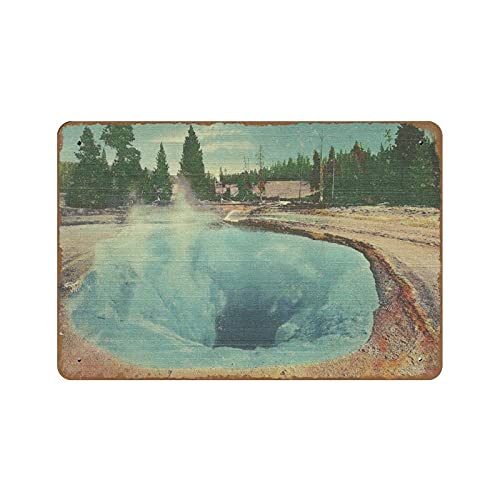 Metall-Blechschild im Vintage-Stil der 1930er Jahre, Motiv: Yellowstone Park of the Morning Glory Pool, Neuheit, Retro, Heimdekoration, Heimdekoration, 20,3 x 30,5 cm Metall-Blechschild im Vintage-Stil der 1930er Jahre, Motiv: Yellowstone Park of the Morning Glory Pool, Neuheit, Retro, Heimdekoration, Heimdekoration, 20,3 x 30,5 cm von NOMELY