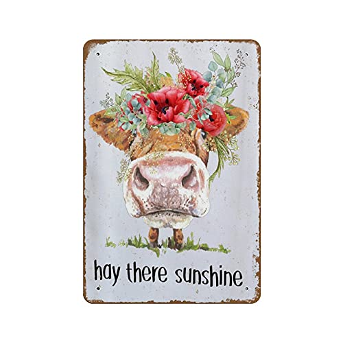 Metall-Blechschild mit Kühen und Blumen, für Bar, Pub, Club, Café, Heimdekoration, Wandkunst, Bauernhaus-Schild, Wohnzimmer-Dekor, Willkommensschild, Heimdekoration, Außendekoration, lackiertes Schild Metall-Blechschild mit Kühen und Blumen, für Bar, Pub, Club, Café, Heimdekoration, Wandkunst, Bauernhaus-Schild, Wohnzimmer-Dekor, Willkommensschild, Heimdekoration, Außendekoration, lackiertes Schild von NOMELY
