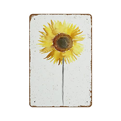 Sonnenblumen-Blumen-Display, gelb, braun, grau, Aquarellgemälde, abstraktes Kinderzimmer, Blumenkunstdruck, Frau, minimalistische Illustration, Retro-Blechschild, Heimdekoration, Wandkunst, 20,3 x Sonnenblumen-Blumen-Display, gelb, braun, grau, Aquarellgemälde, abstraktes Kinderzimmer, Blumenkunstdruck, Frau, minimalistische Illustration, Retro-Blechschild, Heimdekoration, Wandkunst, 20,3 x von NOMELY