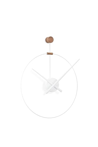 NOMON Wanduhr mit minimalistischem Design, Weiß, Eiche, 45 cm, Minimalistisch von NOMON