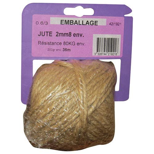 NON DEFINIE Jute Schnur 0.6/3 x 200 g auf Kunststoff-Ventilkiste von NON DEFINIE