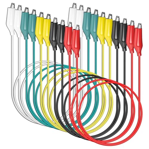 Krokodilklemmen, elektrische Messleitungen, doppelseitige Krokodilklemmen, Überbrückungsdrähte, kleine Krokodilklemmen für Schaltungsverbindung, elektrische Prüfung, 5 Farben, 10 Stück Krokodilklemmen, elektrische Messleitungen, doppelseitige Krokodilklemmen, Überbrückungsdrähte, kleine Krokodilklemmen für Schaltungsverbindung, elektrische Prüfung, 5 Farben, 10 Stück von NONEOYNO