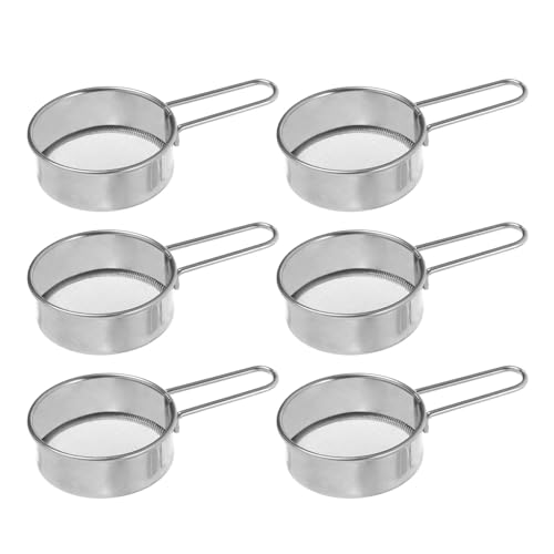 6 Stück Edelstahl Siebe Mehlsieb Feinmaschig Sieb Backen Mehlsieb mit Griff zum Backen von NONGYU