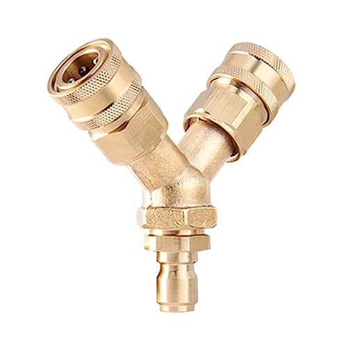 Hochdruckreiniger-Adapter, Schnellverschluss-Steckverbinder, Dreifach-Splitter-Adapter, 0,95 cm (3/8 Zoll), Autowaschanlage, Auslaufgarnitur, Druckteil, Schnellverschluss-Kupplung von NONGYU