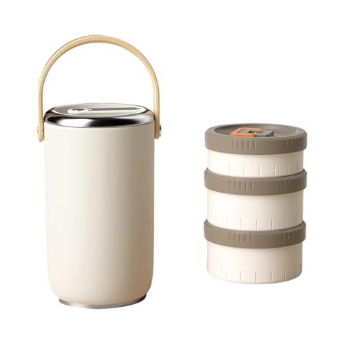 Mehrschichtige, stapelbare Thermo-Bentos-Box, vakuumisoliert, rostfreier Stahl, auslaufsicher, für Büro, Outdoor, lange Zeit isolierte Lunchbox Mehrschichtige, stapelbare Thermo-Bentos-Box, vakuumisoliert, rostfreier Stahl, auslaufsicher, für Büro, Outdoor, lange Zeit isolierte Lunchbox von NONGYU