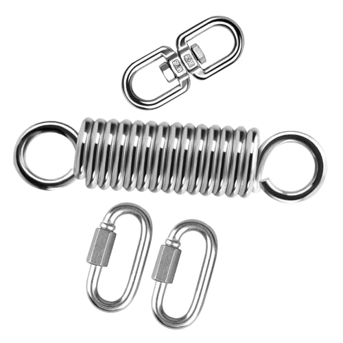 NONGYU Verstellbare Hängesesselfeder mit 360 Grad drehbar, 2 Karabiner, starke 250 kg Tragkraft, Hängematten-Aufhängungssysteme, Hängemattenfeder für den Außenbereich NONGYU Verstellbare Hängesesselfeder mit 360 Grad drehbar, 2 Karabiner, starke 250 kg Tragkraft, Hängematten-Aufhängungssysteme, Hängemattenfeder für den Außenbereich von NONGYU