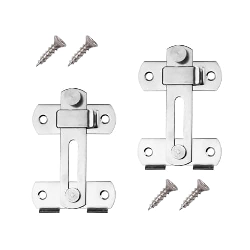 Schiebetürschlösser, 90/180 Grad, Scheunen-Sichtschutztüren, Bolzenschlösser für Schränke, Badezimmer, Schiebetüren, Edelstahl, 2 Stück Schiebetürschlösser, 90/180 Grad, Scheunen-Sichtschutztüren, Bolzenschlösser für Schränke, Badezimmer, Schiebetüren, Edelstahl, 2 Stück von NONGYU