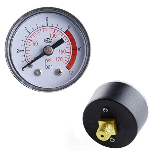 Y40-01 Hydraulik-Manometer, stabile Messwerte bei 0-12/0-170 PSI, unverzichtbar für Luftkompressor-Anwendung, Reifendruckmesser, Luft, Auto, Motorrad, Reifen, Wasser, Kraftstoffe, Öl, Fahrrad Y40-01 Hydraulik-Manometer, stabile Messwerte bei 0-12/0-170 PSI, unverzichtbar für Luftkompressor-Anwendung, Reifendruckmesser, Luft, Auto, Motorrad, Reifen, Wasser, Kraftstoffe, Öl, Fahrrad von NONGYU