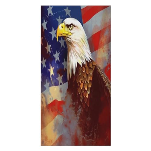Großes Strandtuch, 80 x 160 cm, amerikanische USA-Flagge, Adler, Kunst, Badetücher, Mikrofaser, ultraweich, sehr saugfähig, sandfrei, schnell trocknend, saugfähig, kompakte Handtücher für Strand, Großes Strandtuch, 80 x 160 cm, amerikanische USA-Flagge, Adler, Kunst, Badetücher, Mikrofaser, ultraweich, sehr saugfähig, sandfrei, schnell trocknend, saugfähig, kompakte Handtücher für Strand, von NONHAI