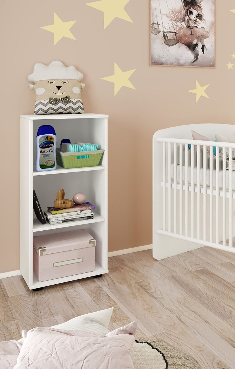 niedriges Regal Bücherregal Kinderregal Wickelregal Babyzimmer Weiß Kinderzimmer von NONJOO