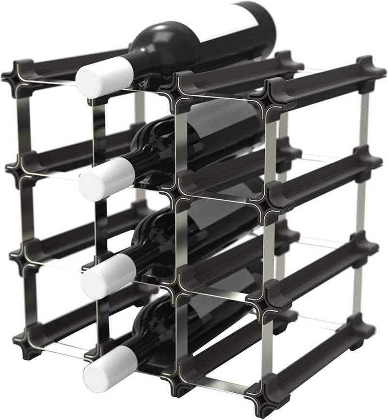 NOOK Flaschenregal Weinregal Stapelbar 9er-Kit – Modular & erweiterbar – für 12 Flaschen, Die Set-Typen des NOOK-Weinregals reichen vom Starter Kit für 6 Flaschen bis zum Large Kit für 60 Flaschen von NOOK