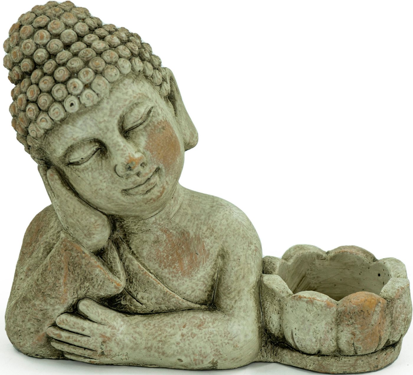 NOOR LIVING Kerzenhalter Buddha (1 St), aus Zement von NOOR LIVING