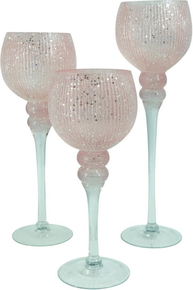 NOOR LIVING Kerzenhalter Florenz, Weihnachtsdeko (Set, 3 St), aus Glas von NOOR LIVING