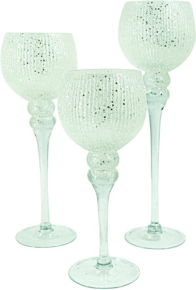 NOOR LIVING Kerzenhalter Florenz, Weihnachtsdeko (Set, 3 St), aus Glas von NOOR LIVING