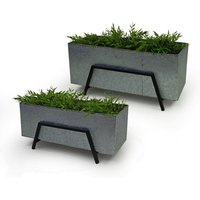 NOOR living Pflanzkästen-Set, BxH: 28 x 57 cm, rechteckig, Metall - schwarz | grau von NOOR living