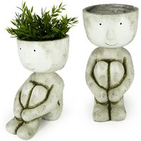 NOOR living Pflanztopf »Mensch«, BxHxL: 27 x 35,5 x 19 cm, länglich, Magnesia - beige | weiss von NOOR living