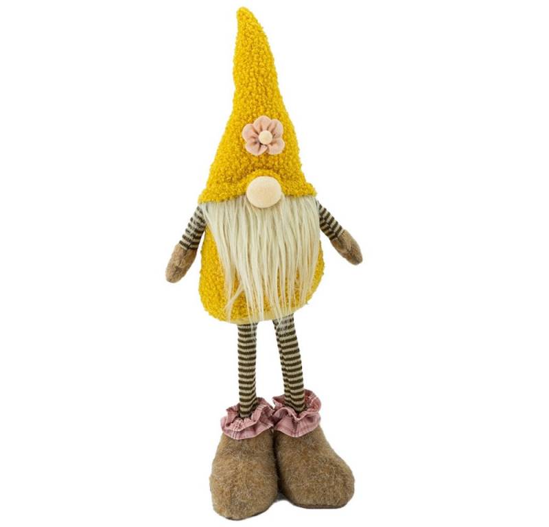 NOOR LIVING Wichtel Frühling Sommer Gnom Frühlingswichtel (H: 48 cm, Frühlingsdeko, Sommerdeko Wichtel), stehend, mit langen Strickbeinen und süßen Filzschuhen von NOOR LIVING