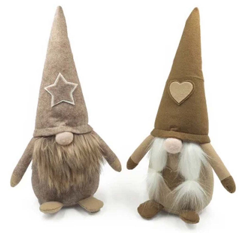 NOOR LIVING Wichtel Wichtelpaar Frieda & Hugo Herbst/Weihnachtsdekoration (aus Deko Filz, Set aus 2 Stück), Deko Wichtel 35 cm von NOOR LIVING
