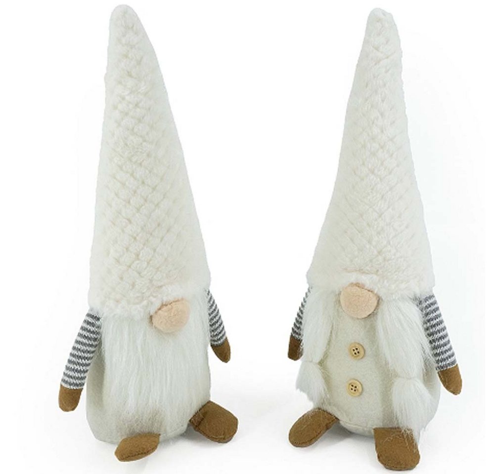 NOOR LIVING Wichtel Zauberhaftes Weihnachtswichtel Pärchen Dekowichtel (Höhe 40 cm, Winterwichtelpaar, Weihnachtsdeko), mit superweicher Wichtelmütze von NOOR LIVING