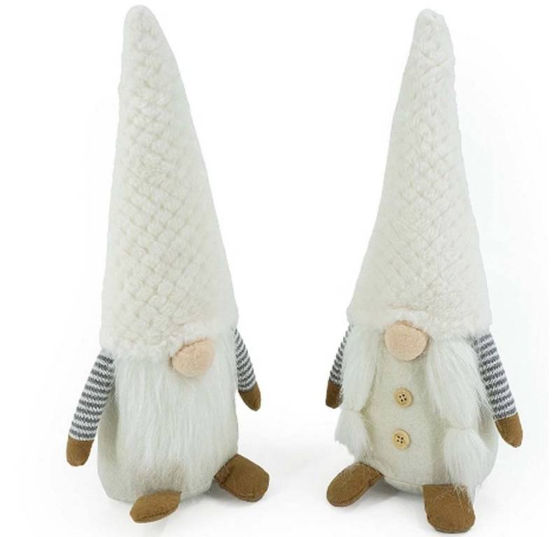 NOOR LIVING Wichtel Zauberhaftes Weihnachtswichtel Pärchen Dekowichtel (Höhe 40 cm, Winterwichtelpaar, Weihnachtsdeko), mit superweicher Wichtelmütze von NOOR LIVING