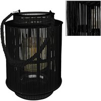 NOOR living Windlicht, schwarz, bambus/metall von NOOR living