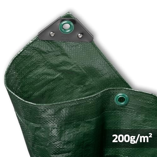 NOOR Abdeckplane SUPER - 200g/m² - 8x10 m - Grün - Allzweckplane für Schutz vor Witterung - Ideal geeignet für Gartenbereich - UV-stabilisiert, beidseitig beschichtet, wasserfest und abwaschbar von NOOR