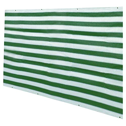 NOOR Balkonblende 0,90 x 3m I Grün-weißer Balkonsichtschutz mit Ösen für einen sicheren Halt I UV-beständiger Windschutz für Terrassen und Zäune von NOOR