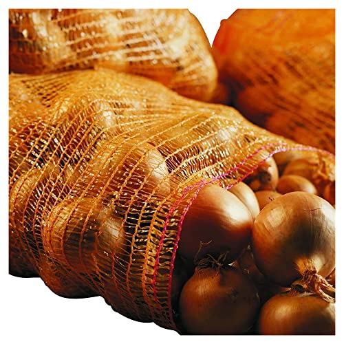 NOOR Raschelsäcke (50kg) aus PP/PE Stoff (60 x 100cm) I 10er Pack braune Gemüsenetze für Obst- & Gemüselagerung I Grobe Maschen für optimale Belüftung von NOOR