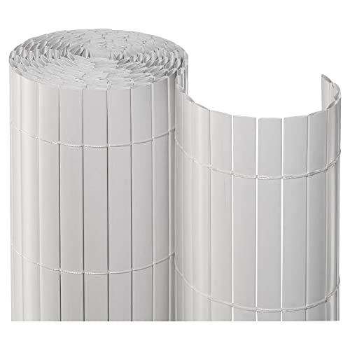 NOOR Sichtschutzmatte PVC 1 x 3m Weiß I Wasserdichter Sichtschutz aus Kunststoff für Gärten I UV-beständige Zaunmatte für Tennisplätze und Balkone von NOOR