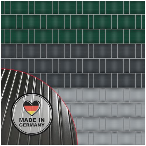 NOOR Sichtschutzstreifen PP PRO EXTRASTARK für Doppelstabmattenzaun - Zaunsichtschutz Rolle anthrazit 0,19x2,55 m - Stärke 1,5 mm gerillt - blickdichter Wind- & Sichtschutz - Made in Germany von NOOR