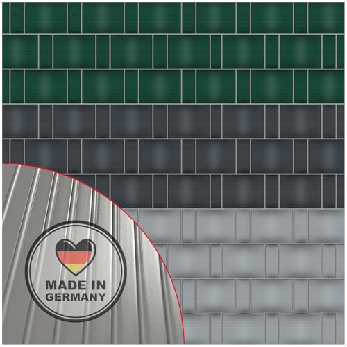 NOOR Sichtschutzstreifen PP PRO EXTRASTARK für Doppelstabmattenzaun - Zaunsichtschutz Rolle hellgrau 0,19x2,55 m - Stärke 1,5 mm gerillt - blickdichter Wind- & Sichtschutz - Made in Germany von NOOR