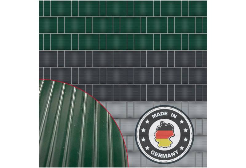 NOOR Sichtschutzstreifen PP PRO extra stark - für Doppelstabmattenzaun, - gerillt - 0,19 x 2,55m - langlebig von NOOR