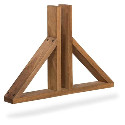 NOOR Standfuß für Flechtzäune, 50 x 6 x 35 cm, Holz I Robuste Paraventhalterung aus Naturmaterial I Robuste Halterung für Trennwände I Verschraubte Querverstrebung für stabile Weiden-Elemente von NOOR