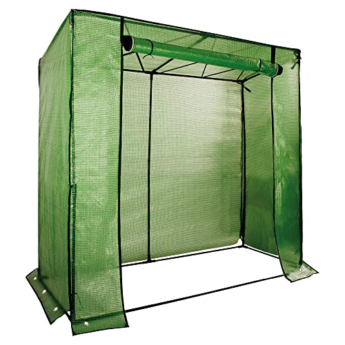 NOOR Tomatenhaus-Gewächshaus Premium I 200 x 75 x175 cm I UV-Gitterfolie optimal für Ihre Tomaten-Pflanzen I Ideal geeignet für Aussaat und Anzucht von Gemüsesamen I Schützen Sie Ihre Tomaten von NOOR