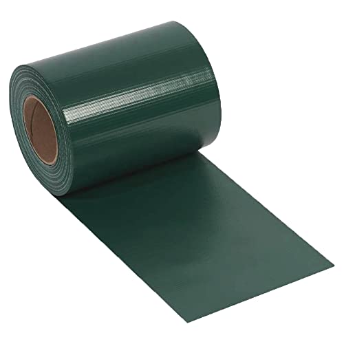 NOOR Sichtschutzstreifen PVC BASIC für Doppelstabmattenzaun - Zaunfolie Rolle grün 0,19x35 m - blickdichter Wind- & Sichtschutz - Zaunblende 450 g/m² inkl. 25 Klemmschienen von NOOR