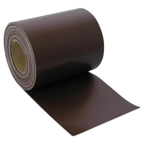 NOOR Sichtschutzstreifen PVC BLICKDICHT für Doppelstabmattenzaun - Zaunsichtschutz Rolle mahagonibraun 0,19x35 m - blickdichter Wind- & Sichtschutz - Zaunblende 630 g/m² inkl. 28 Klemmschienen von NOOR