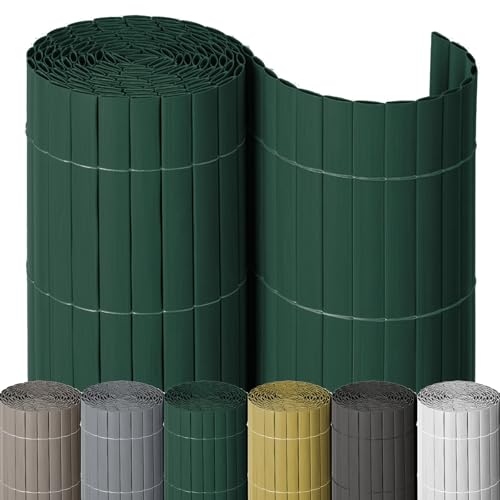 NOOR PVC Sichtschutzmatte - wetterfester Sichtschutzzaun für Balkon, Terrasse und Garten - stabile Balkonverkleidung als Sichtschutz - einfache Montage der Zaunblende - Grün 100 cm x 10 m von NOOR