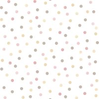 Noordwand - Tapete Mondo baby Confetti Dots Rosa, Weiß und Braun von NOORDWAND