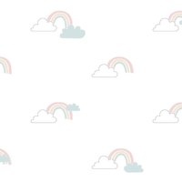 Tapete Mondo baby Clouds Weiß, Blau und Rosa Noordwand von NOORDWAND