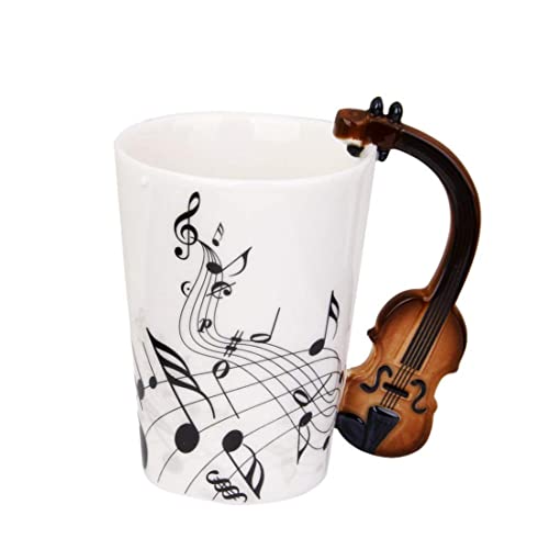 Keramik Tee Tasse Kaffee Milch Tassen Musikbecher mit Geigengriff Neuheiten Geschenke 240 ml Keramik Tee Tasse Kaffee Milch Tassen Musik Tassen mit Geigenhandwerken Neuheiten Geschenke 240ml von NOPEILVI