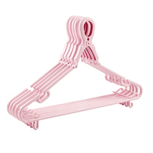 NOPEILVI Kleiderbügel Plastik, Kleidung Faltbare Plastikbügel mit Verschluss Haken Windschutz Anti-Deformation Tread Lobers Pink 5 Stcs von NOPEILVI
