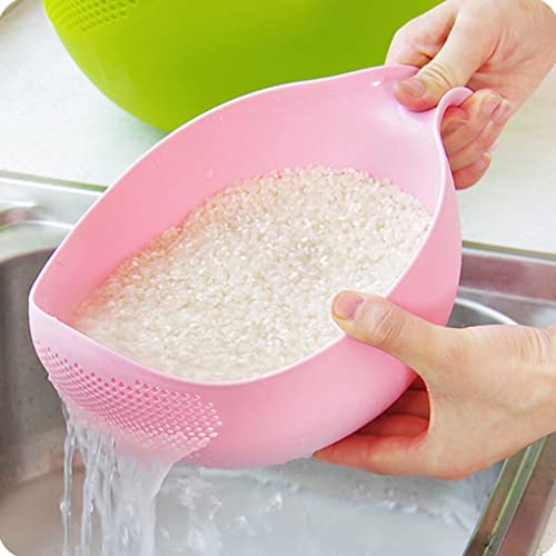 Multifunktions Küchensieb Reiswaschsieb Kunststoff Rosa Reiswascher Sieb Mehrzweck-Ablaufkorb Reiswascher Sieb Siebe Sieb Küchensieb für Gemüse Obst Küchenzubehör von NOPEILVI