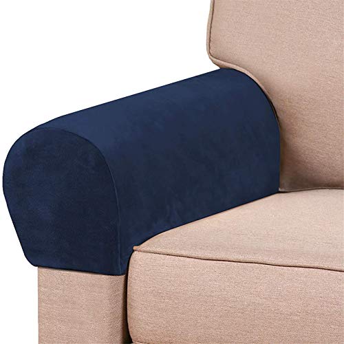 NOPEXTO Couch Armlehnenschoner,Elastische Armlehnenbezüge Stretch Armlehnenschoner Für Sofa (2 Pack,Navy Blau) von NOPEXTO