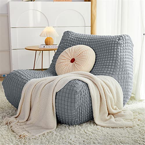 NOPEXTO Lazy Sofa-Abdeckung, Liege- Und Schlaf-Wohnzimmer-Schlafzimmer-Tatami-Einzelsofa-Stuhlabdeckung (Silver Gray) von NOPEXTO